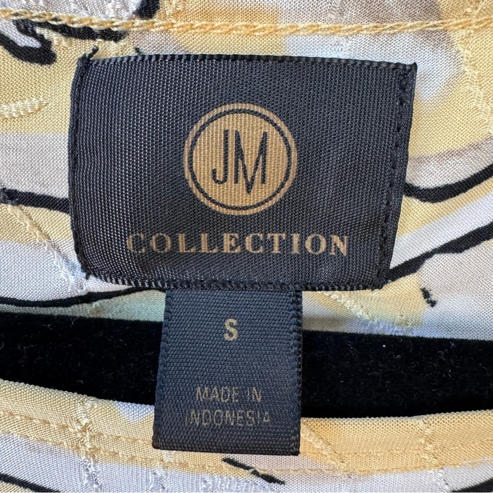 JM Collection Women’s Blouse Floral Yellow and White - Picture 8 of 13